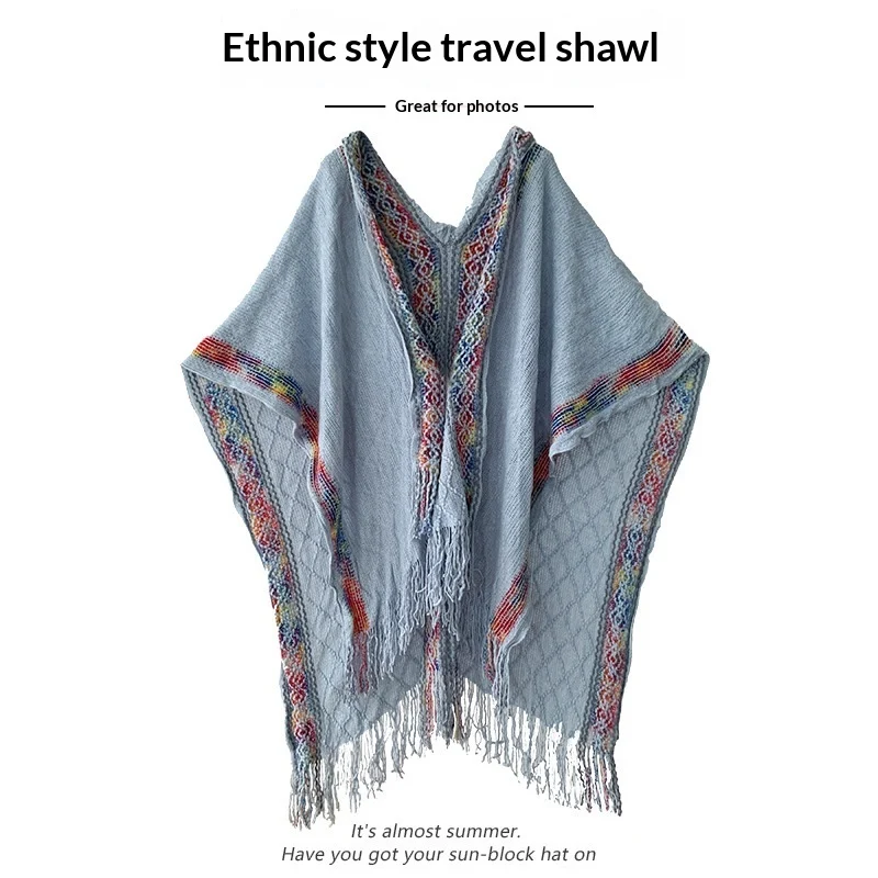 Fashionable Hooded Shawl For Women Ethnic Style — variant image