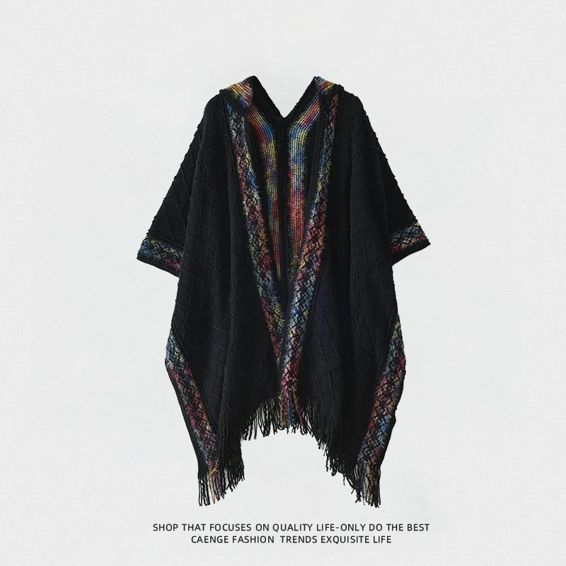 Fashionable Hooded Shawl For Women Ethnic Style — variant image