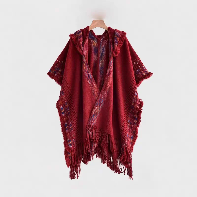 Fashionable Hooded Shawl For Women Ethnic Style — image 8