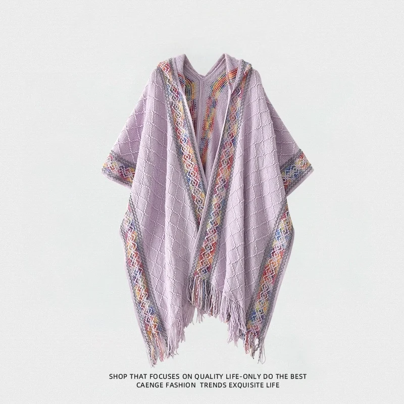 Fashionable Hooded Shawl For Women Ethnic Style — image 5