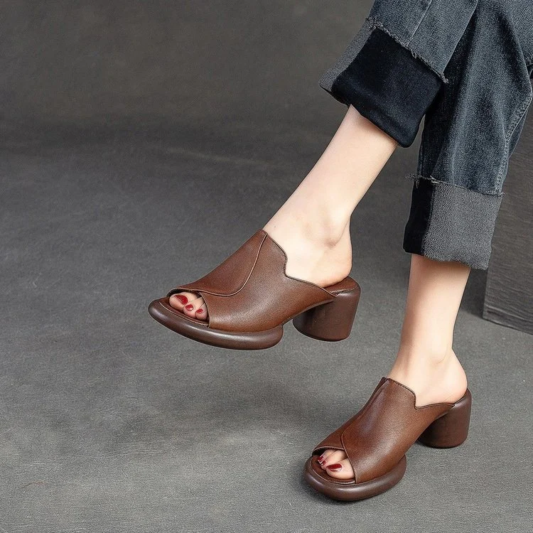 Fashionable New-style Thick-soled Retro Womens Slippers — image 5