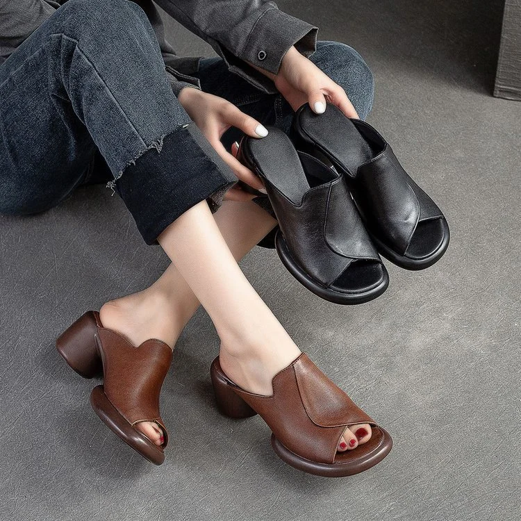 Fashionable New-style Thick-soled Retro Womens Slippers — image 4