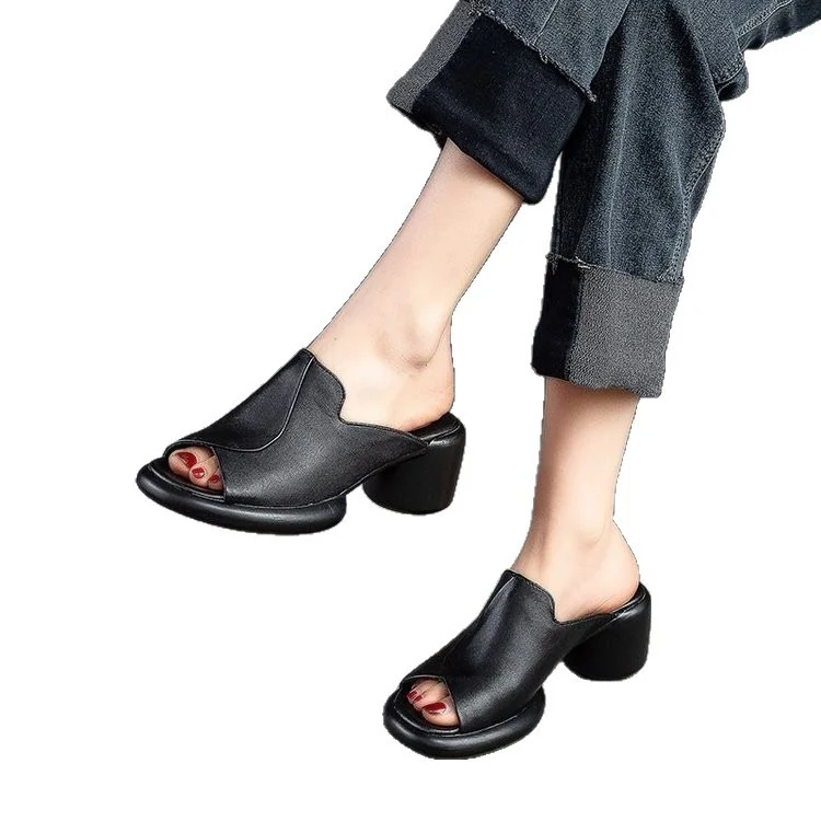 Fashionable New-style Thick-soled Retro Womens Slippers — image 8