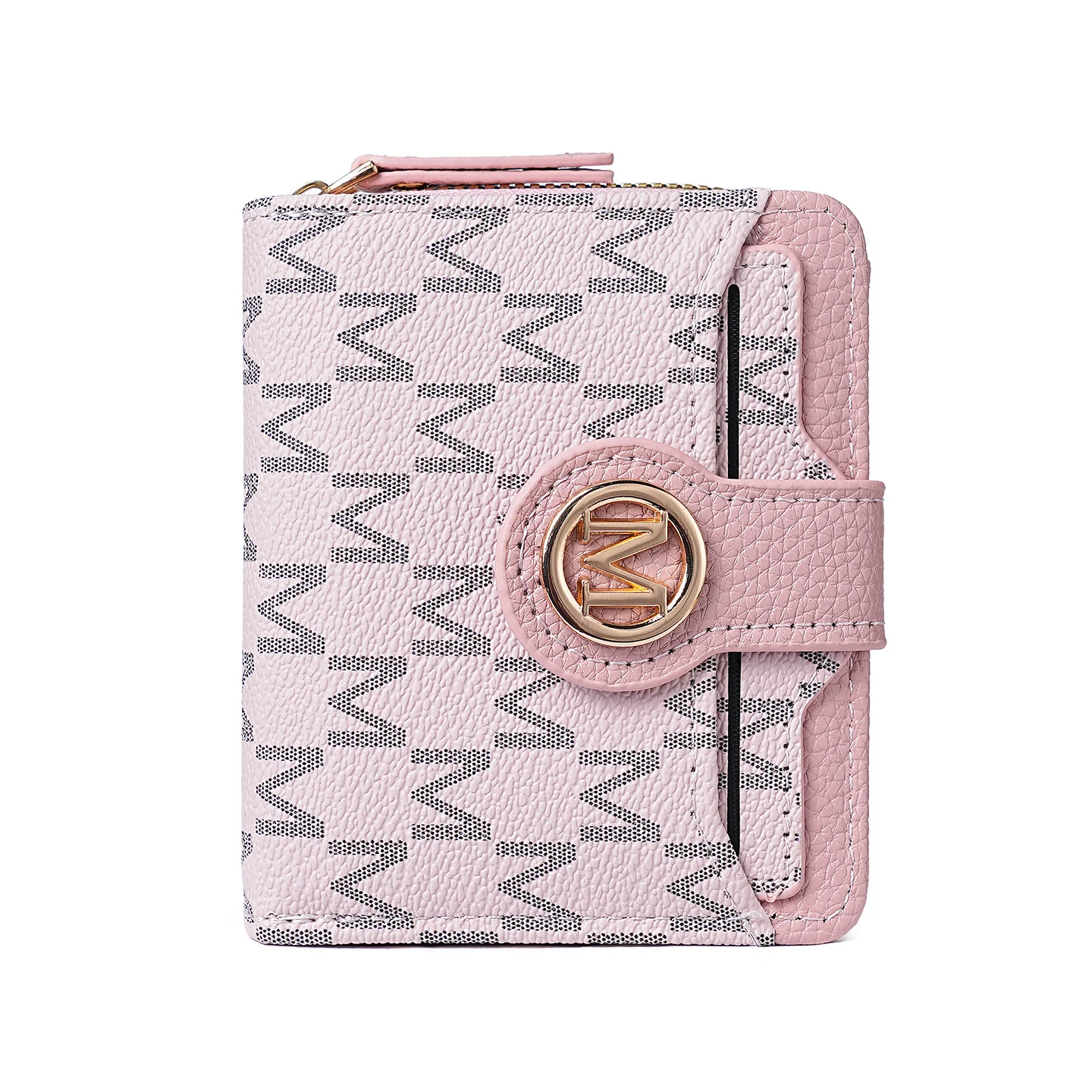Fashionable Printed Letter Zippered Coin Purse Featuring An M Motif And A Vintage… — image 8