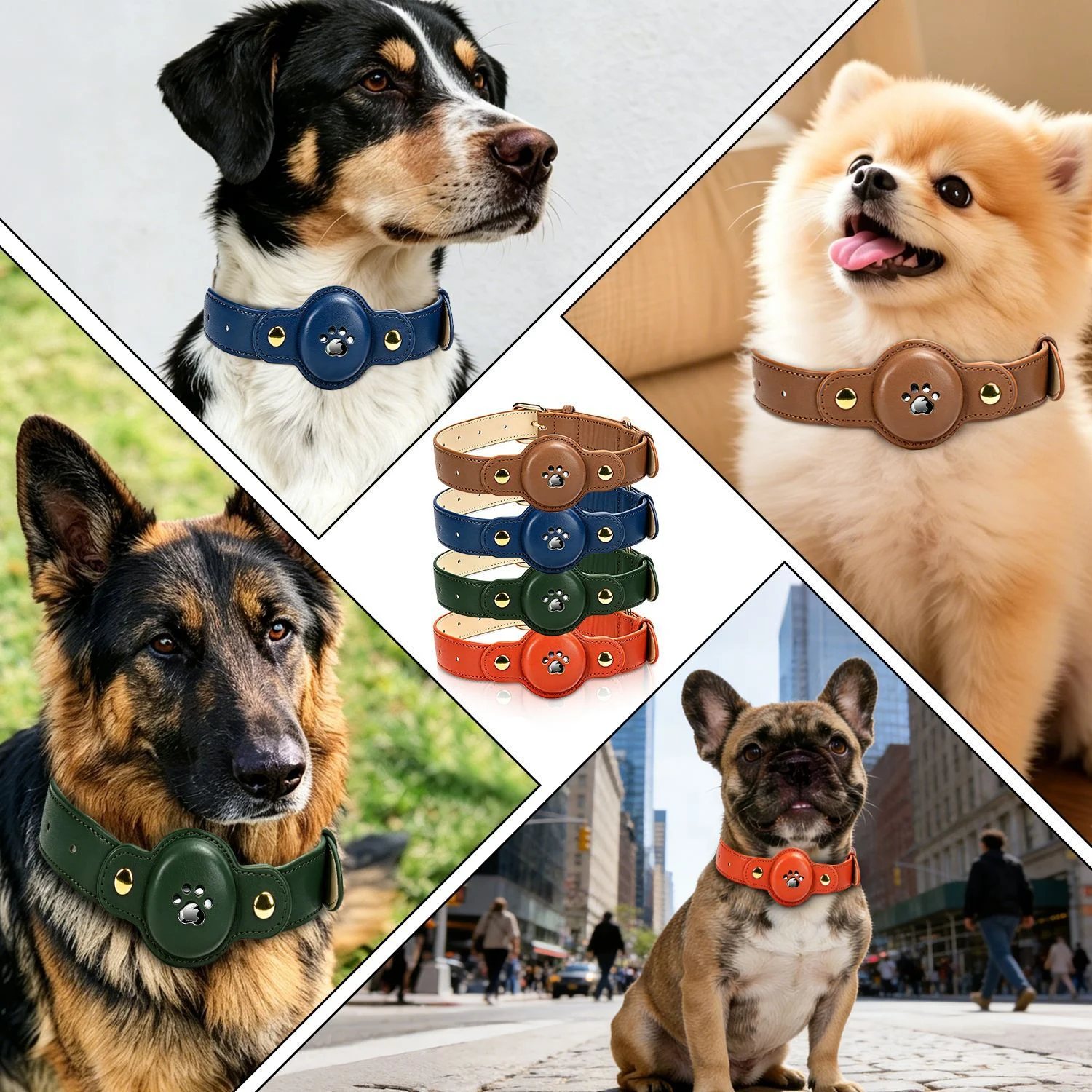 Fashionable PU Leather Pet GPS Collar — image 6