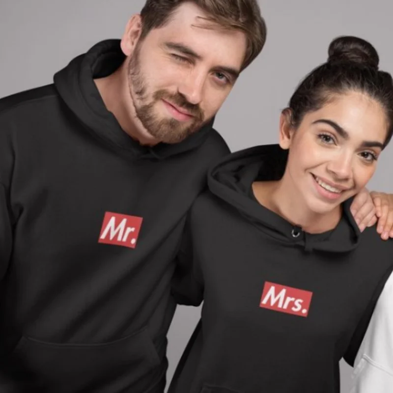Fashionable Unisex Solid-color Hooded Sweatshirt For Couples — image 2