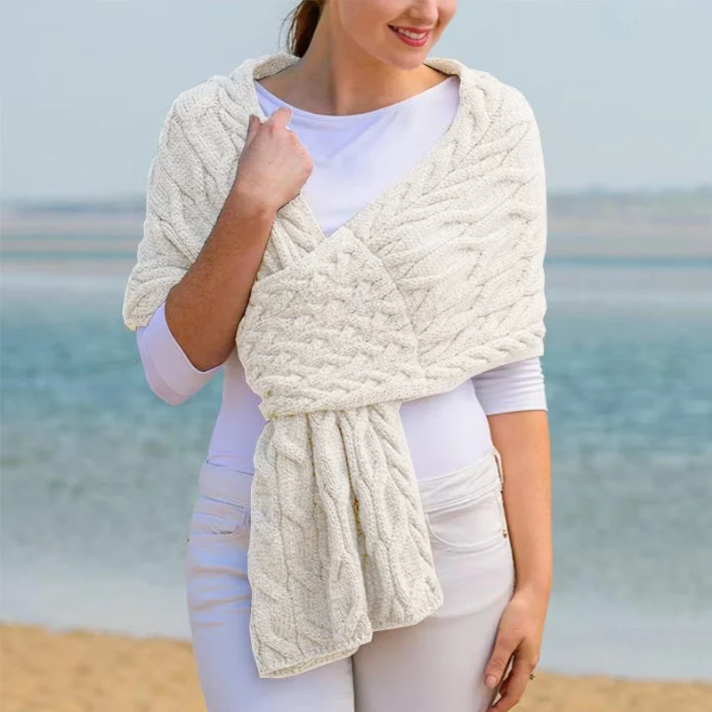 Fashionable Womens Knitted Shawl Scarf — image 5