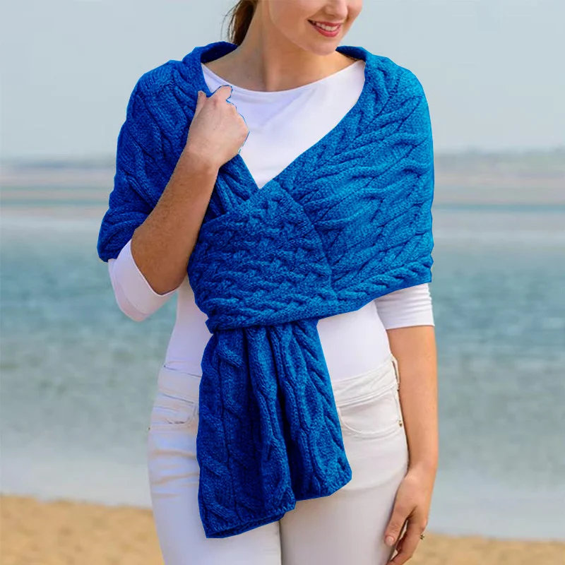 Fashionable Womens Knitted Shawl Scarf — image 2