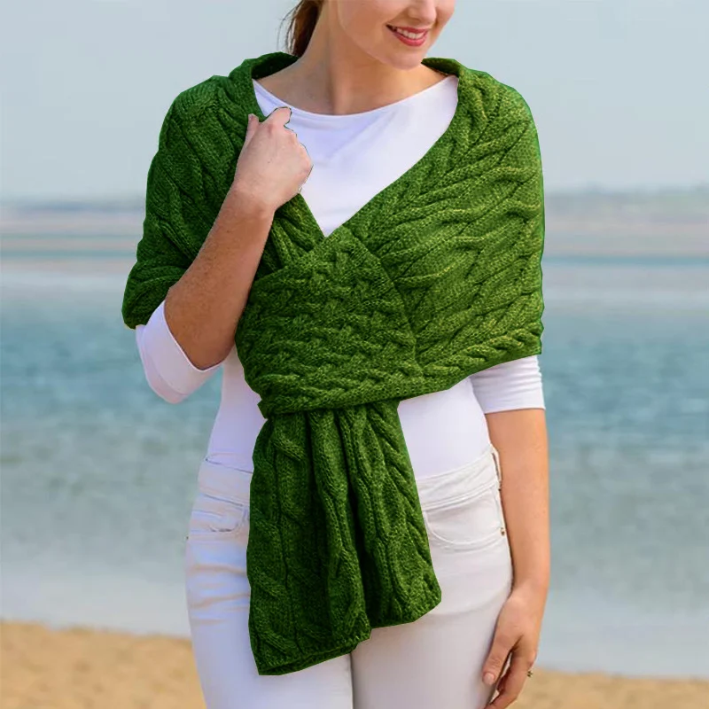 Fashionable Womens Knitted Shawl Scarf — image 7