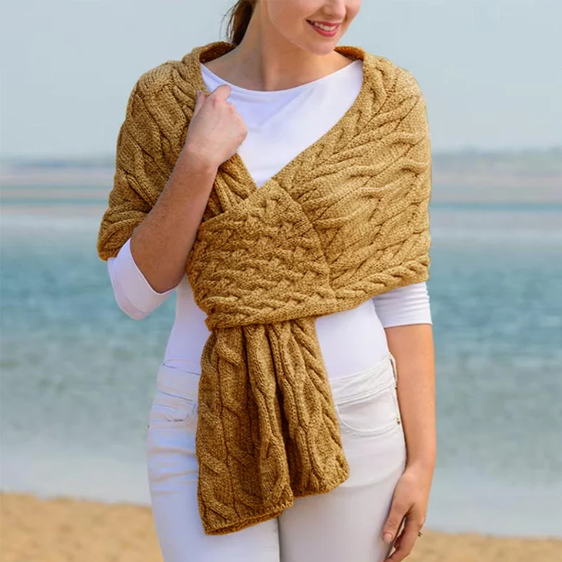 Fashionable Womens Knitted Shawl Scarf — variant image