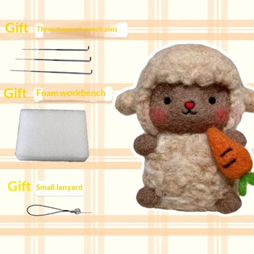 Felt Needle-poking Craft Kit DIY Cloud And Little Sheep Keychain — image 10