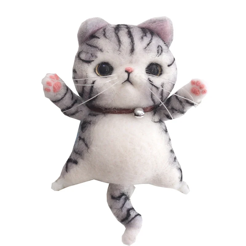 Felted Wool Needle Felting Kit Kitten Brooch — image 4
