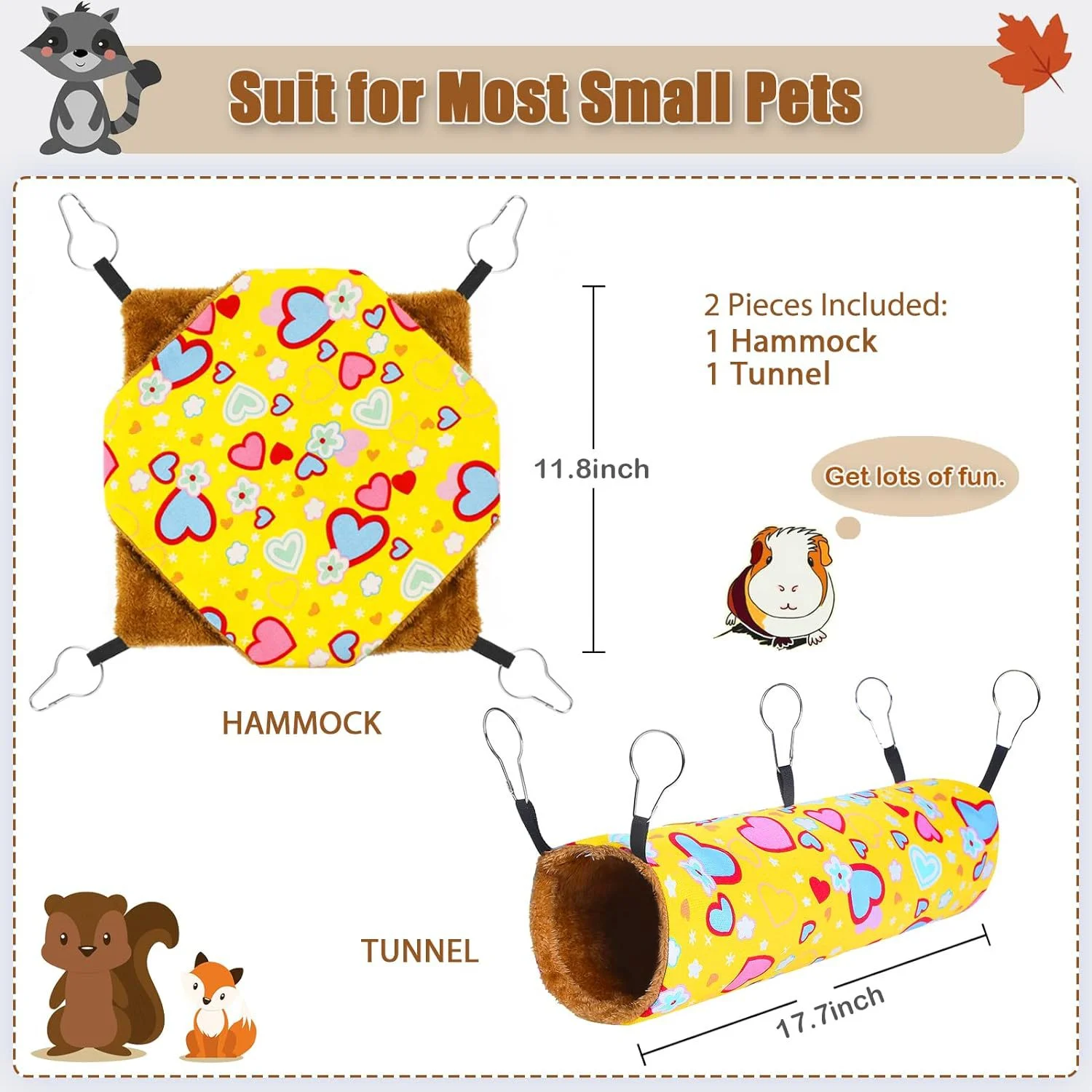 Ferret Small Pet Hammock Set Hanging And Tubular Tunnel — image 5