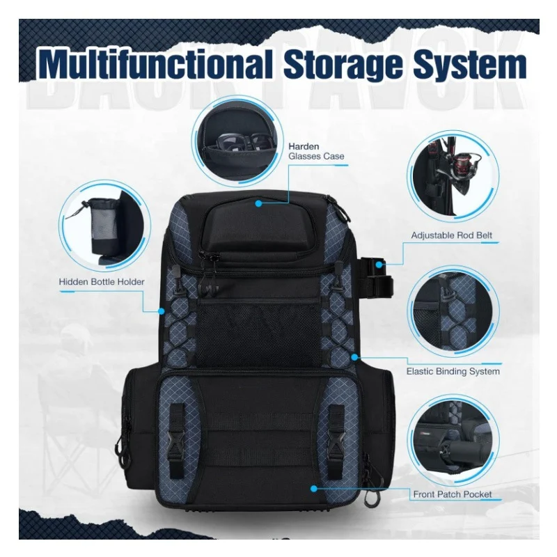 Fishing Tackle Backpack With Waterproof Rain Cover — image 3