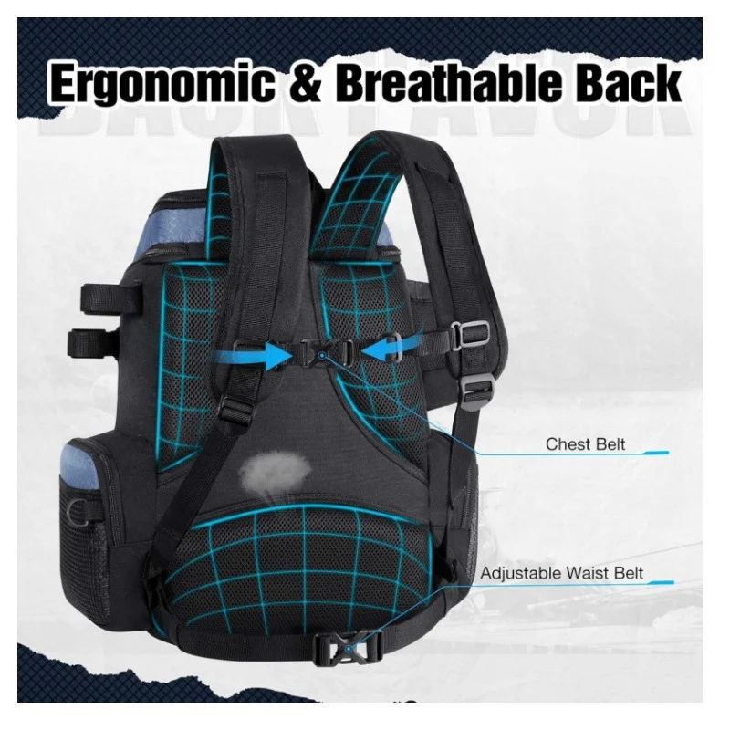 Fishing Tackle Backpack With Waterproof Rain Cover — image 5