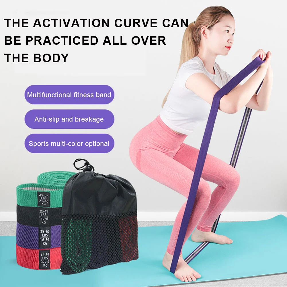 Fitness Long Resistance Bands Fabric Set Exercise Workout Elastic For Pull Up Woman Assist — image 1