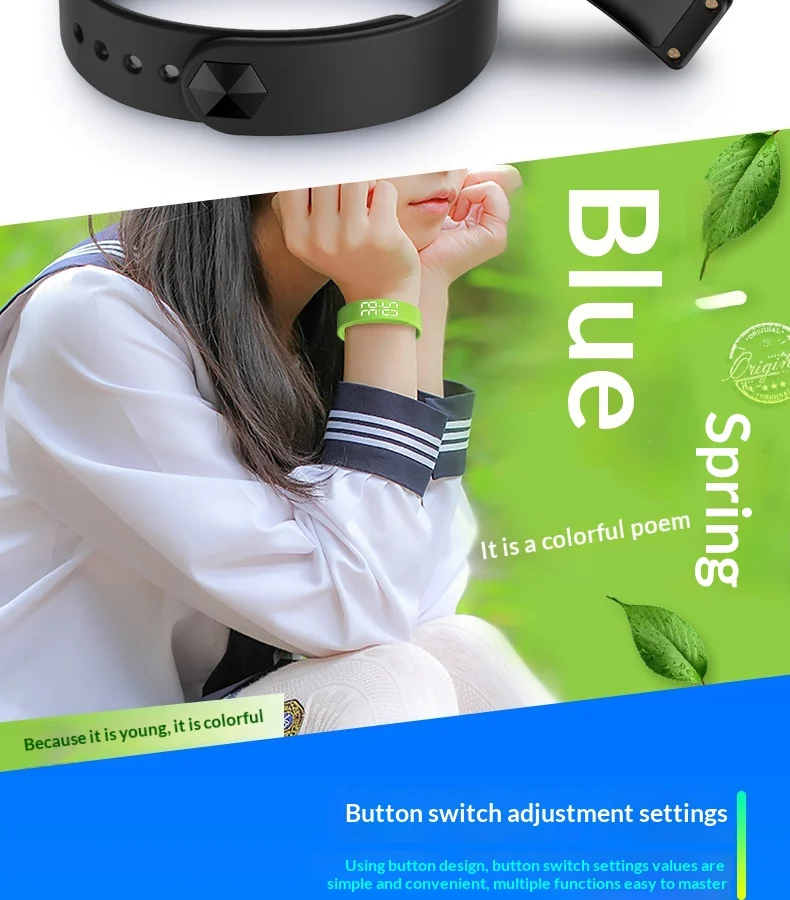 Fitness Smart Bracelet Waterproof Pedometer LED Watch Vibration Alarm Student… — image 4