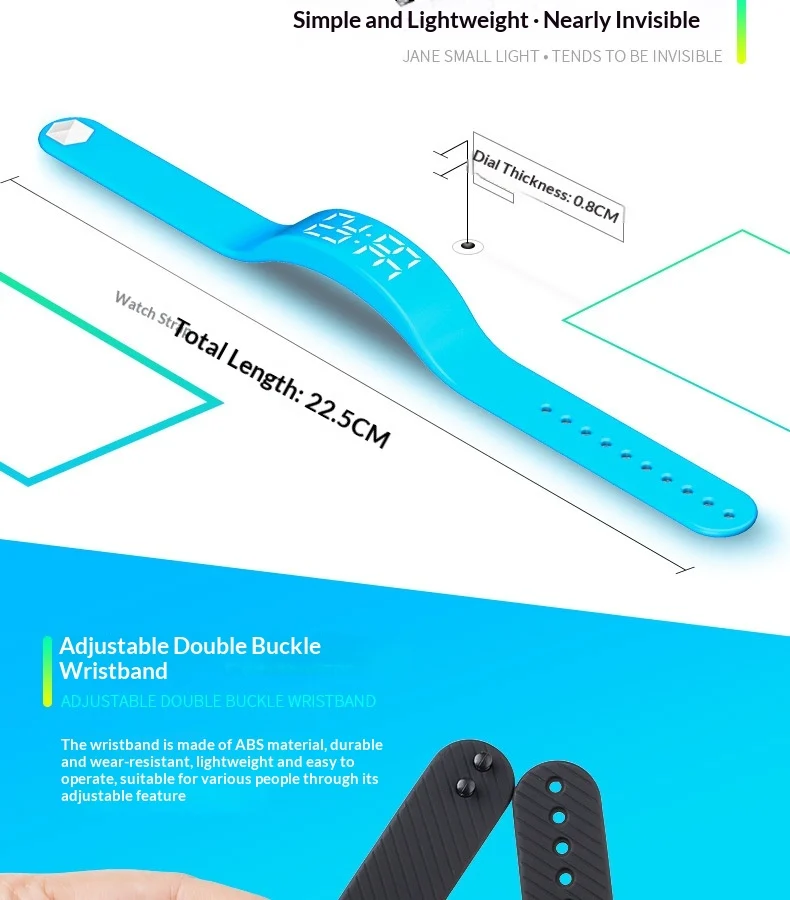 Fitness Smart Bracelet Waterproof Pedometer LED Watch Vibration Alarm Student… — image 3