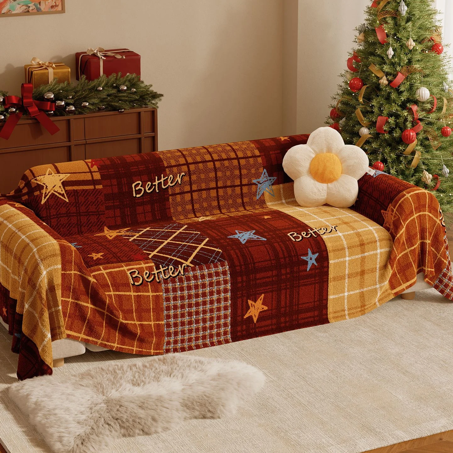 Flannel Sofa Cover Towel Blanket Cushion — image 6