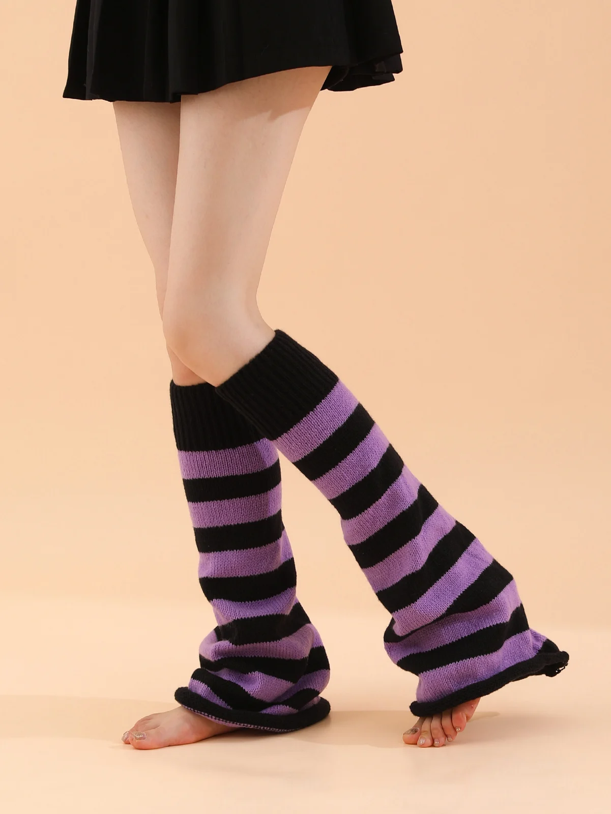 Flared Y2K Knitted Leg Warmer Rave Goth Cute Lolita Socks For Halloween Party — image 9