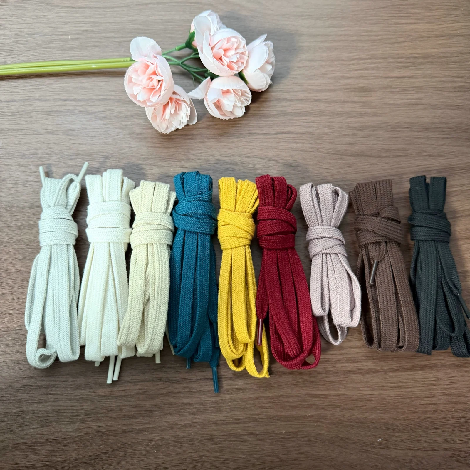 Flat Solid-color Cotton Shoelaces — image 6