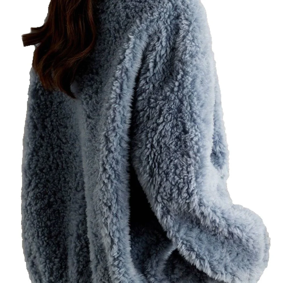 Fleece-lined Extra-thick Double-faced Fleece Stand-collar Thermal Sweatshirt — image 3