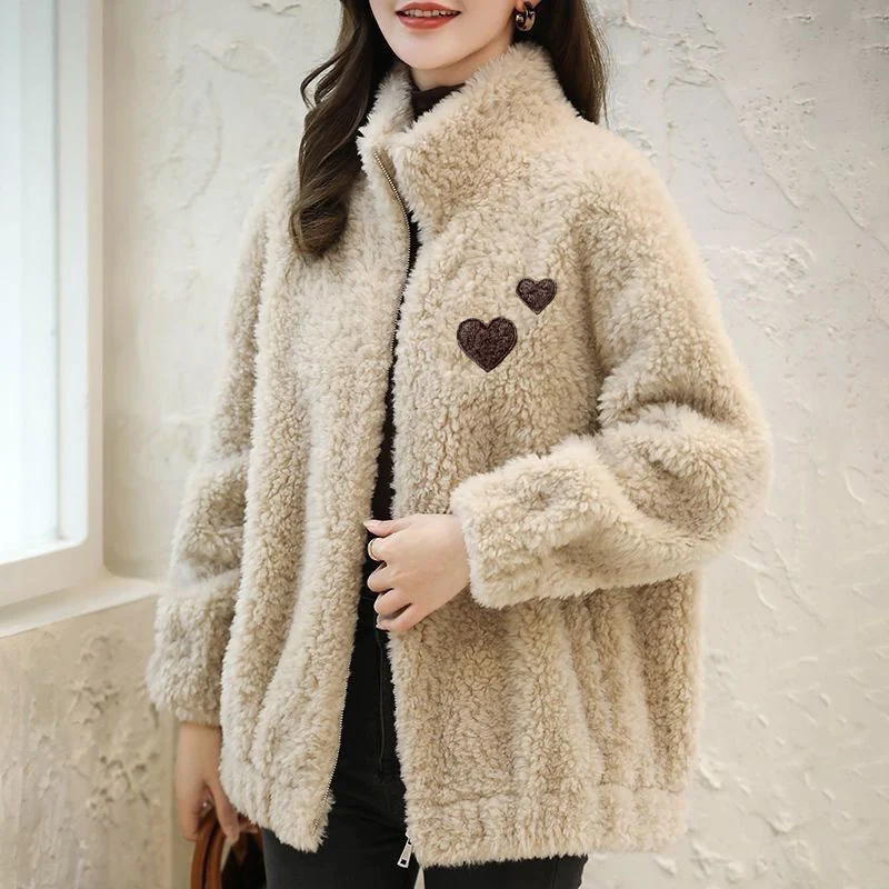Fleece-lined Extra-thick Double-faced Fleece Stand-collar Thermal Sweatshirt — image 5