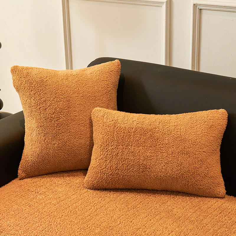 Fleece-lined Extra-thick Plush Sofa Cover — image 7