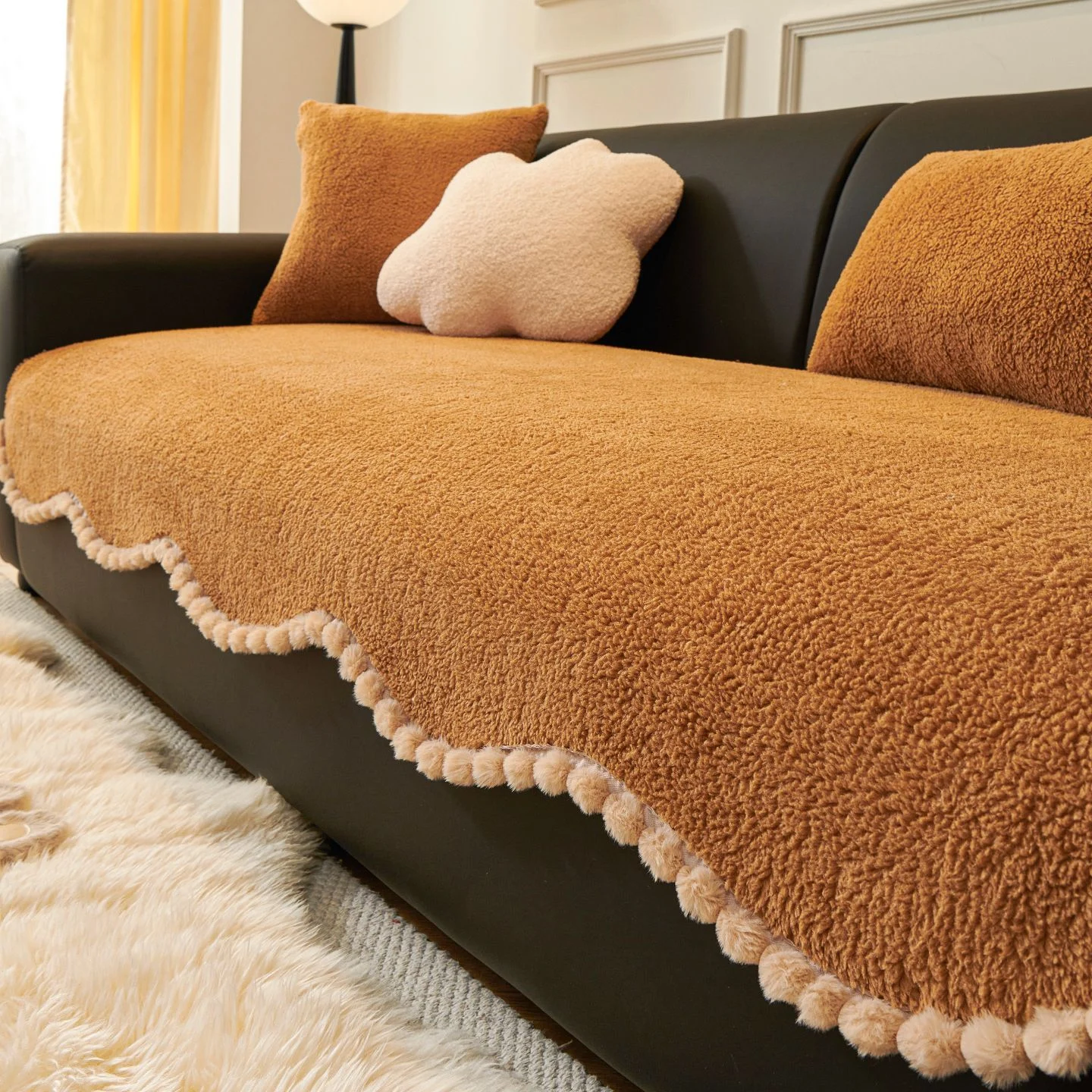 Fleece-lined Extra-thick Plush Sofa Cover — image 6