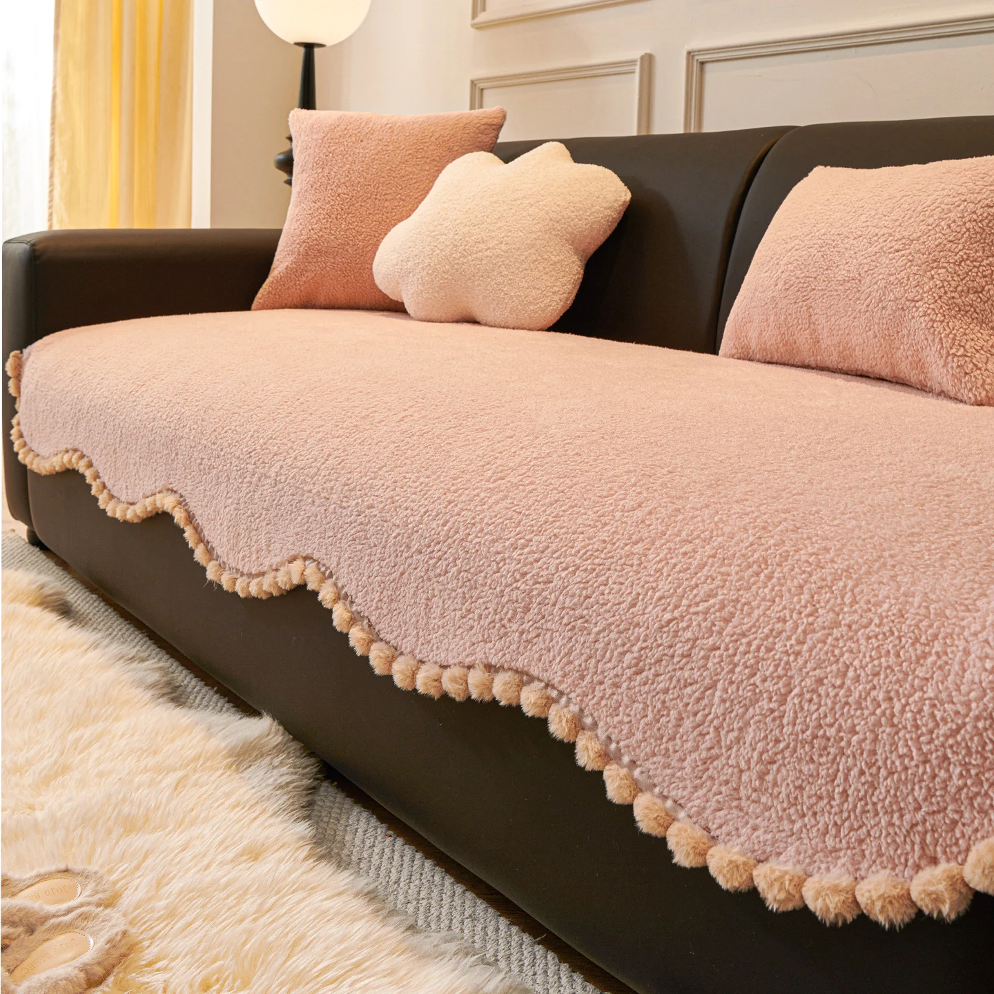 Fleece-lined Extra-thick Plush Sofa Cover — image 5