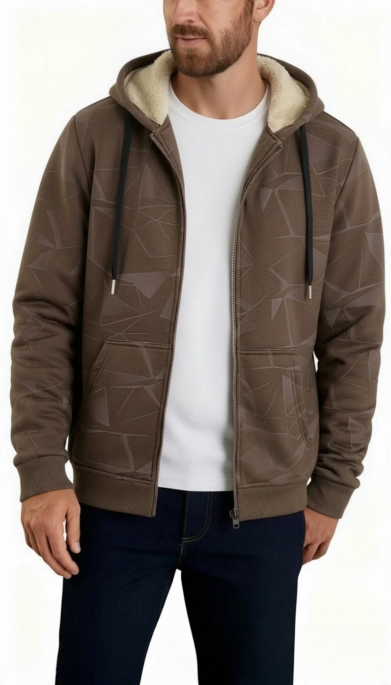 Fleece-lined Jacket Men's Hooded Sweatshirt — image 2