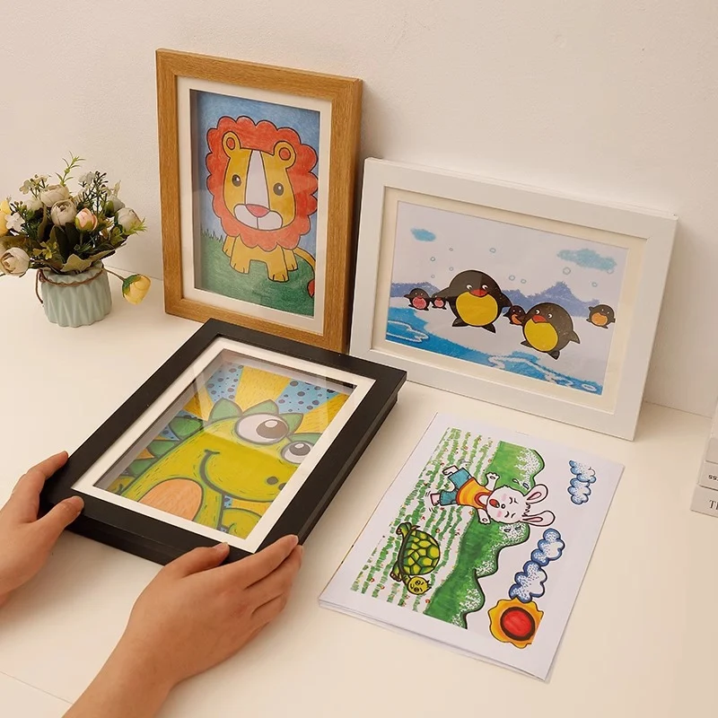 Flip-top Childrens Art Display Frame With Magnetic Storage For Kidsart — image 2