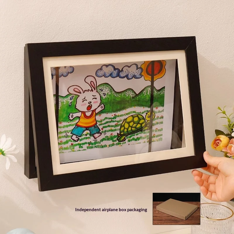 Flip-top Childrens Art Display Frame With Magnetic Storage For Kidsart — image 3