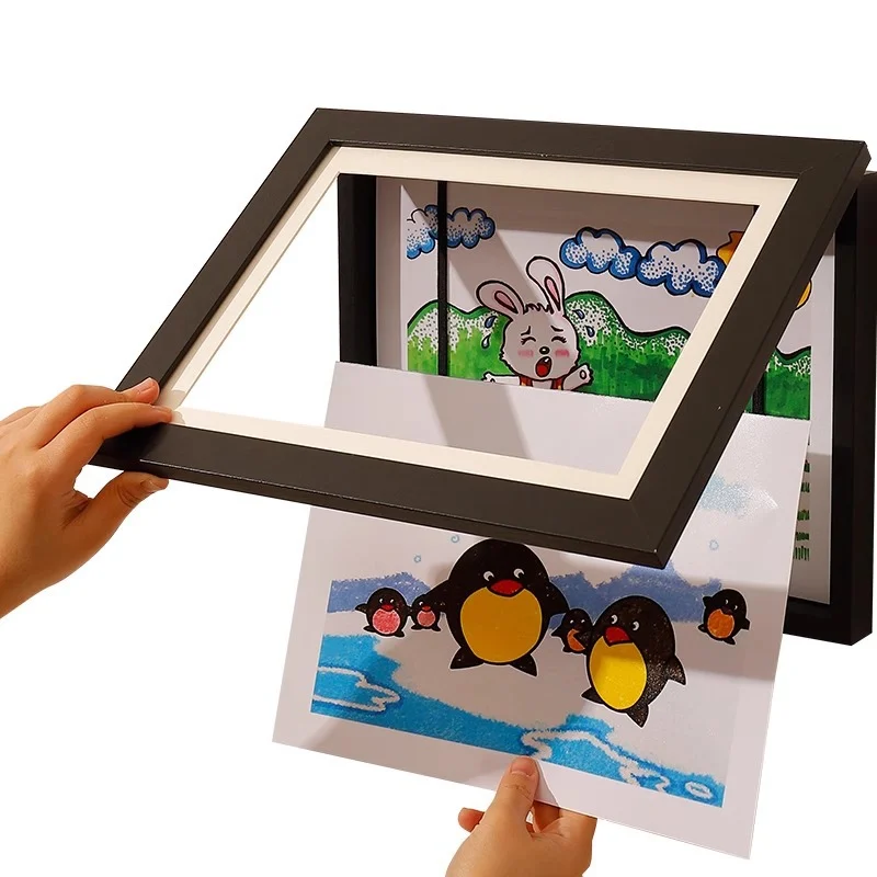 Flip-top Childrens Art Display Frame With Magnetic Storage For Kidsart — image 8