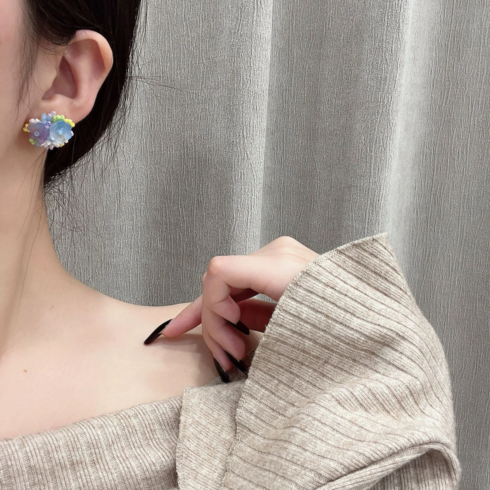 Floral Mushroom Candy-colored Beaded Choker For Women — image 4