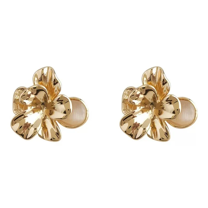 Floral Silver Needle Earrings For Women — image 4