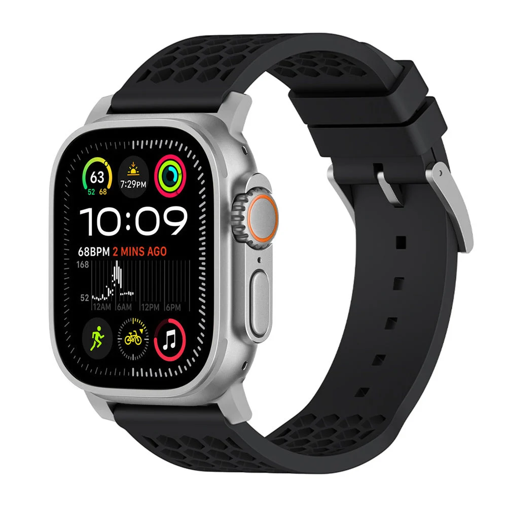 Fluororubber Watch Strap Football-style Perforated Design — image 8