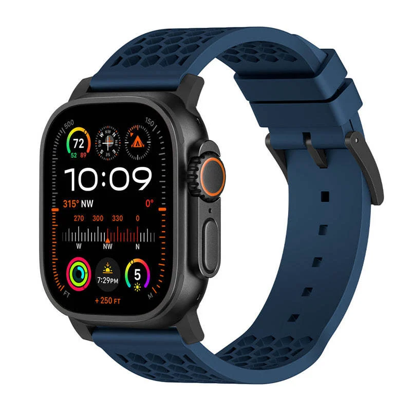 Fluororubber Watch Strap Football-style Perforated Design — image 6