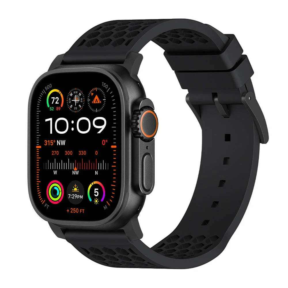 Fluororubber Watch Strap Football-style Perforated Design — image 2