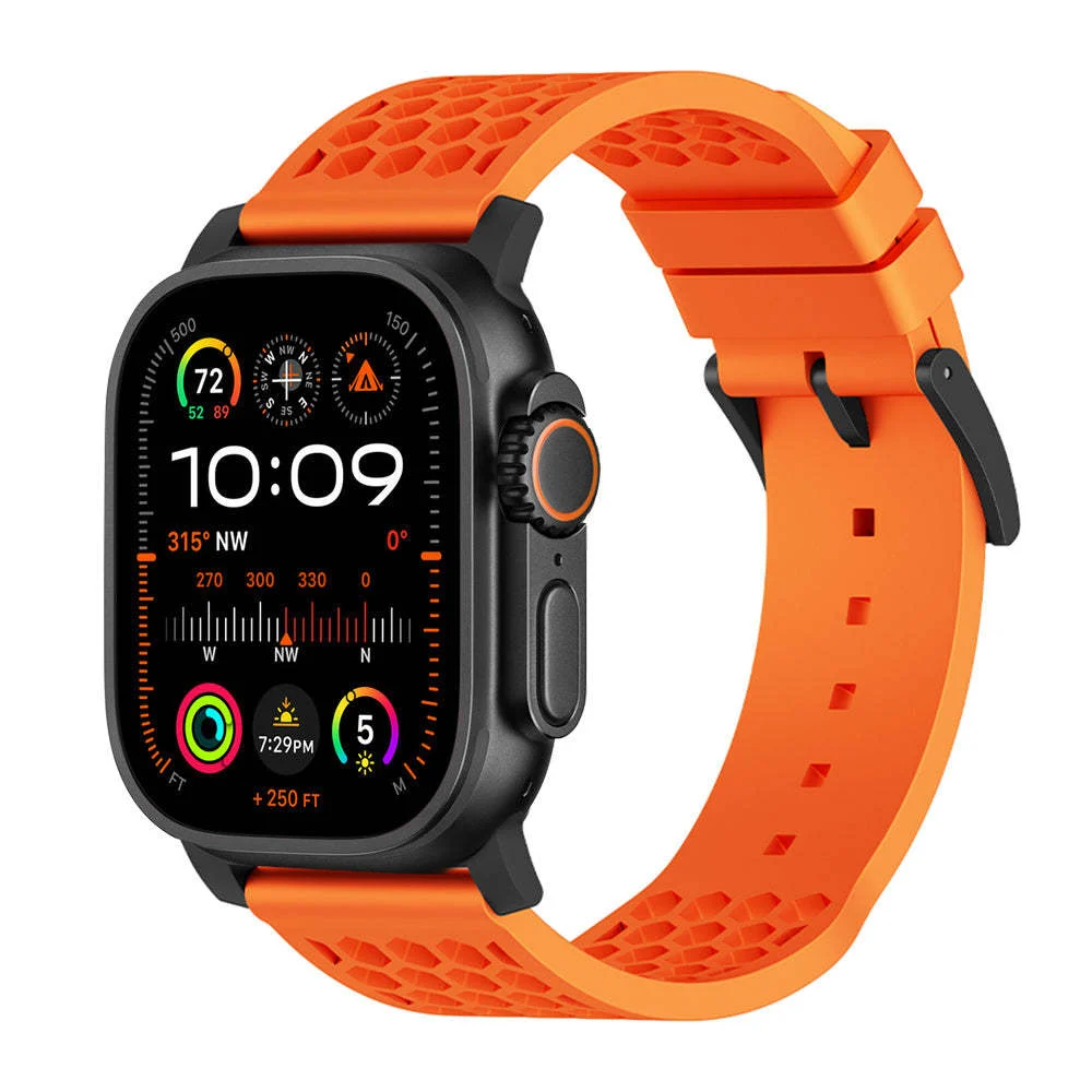 Fluororubber Watch Strap Football-style Perforated Design — image 7