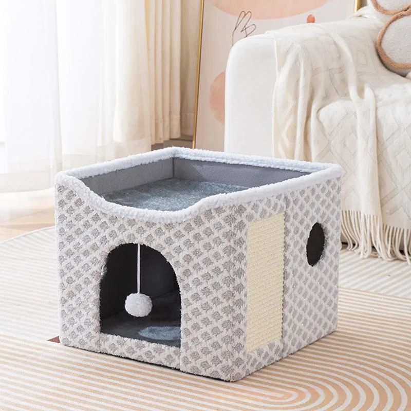 Foldable Cat Bed With Soft Plush For Warmth — image 2