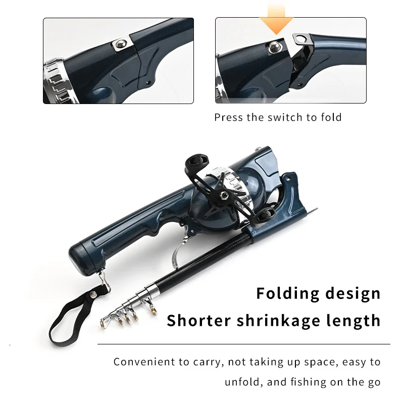 Folding Fishing Rod, One-piece Foldable Portable — image 3