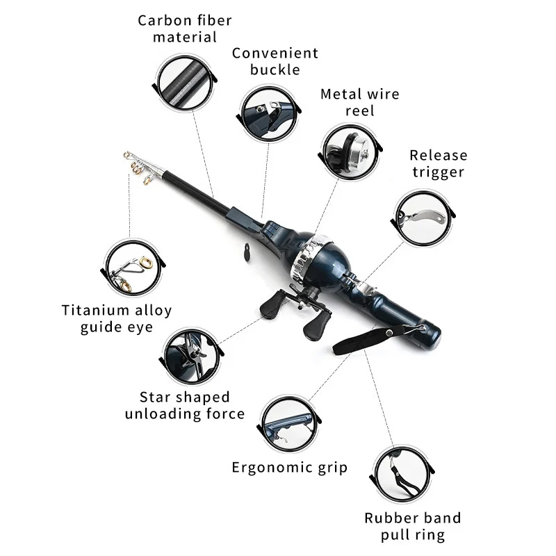 Folding Fishing Rod, One-piece Foldable Portable — image 2