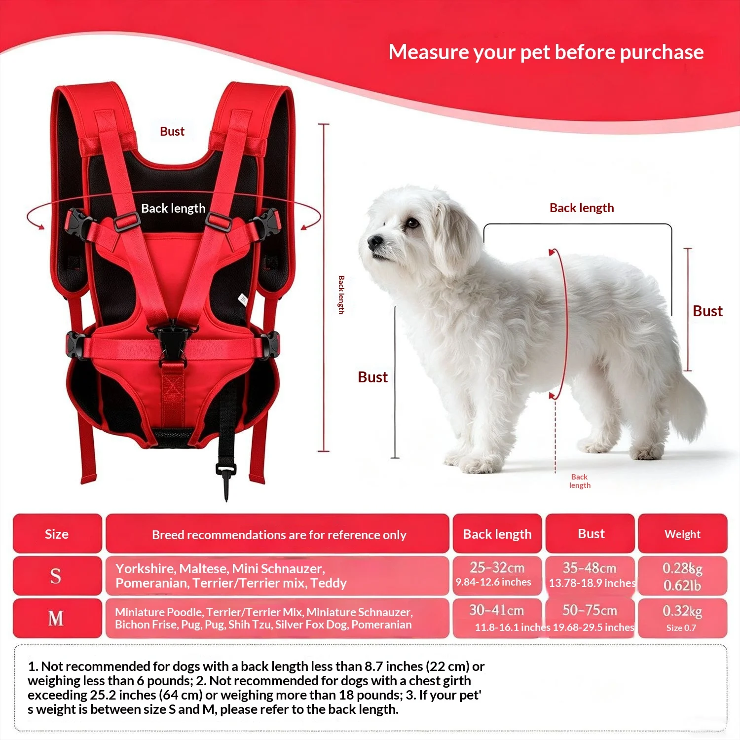 Four-legged Enclosed Wrap-around Chest Pet Backpack For Small Dogs — image 5