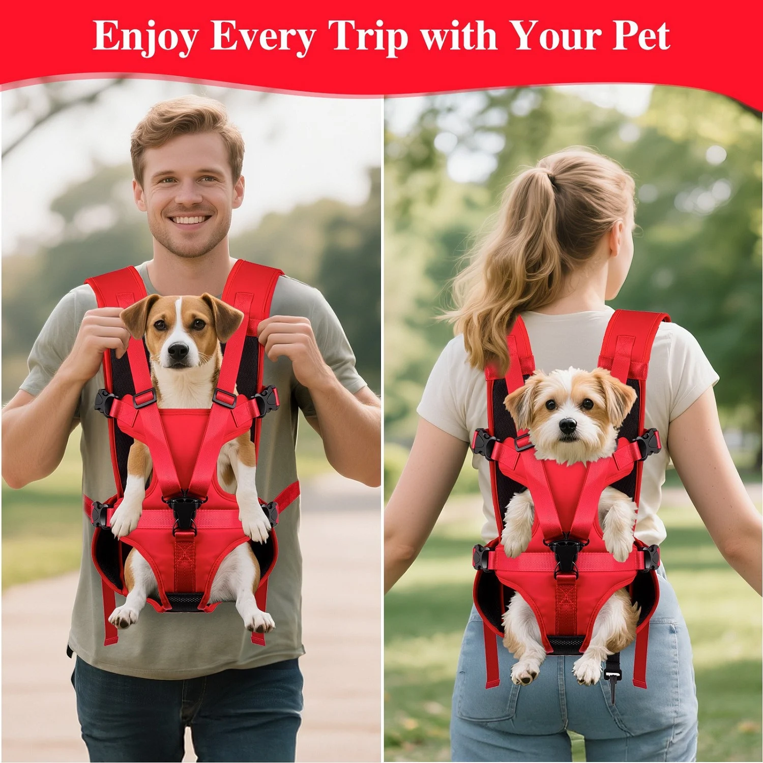 Four-legged Enclosed Wrap-around Chest Pet Backpack For Small Dogs — image 2