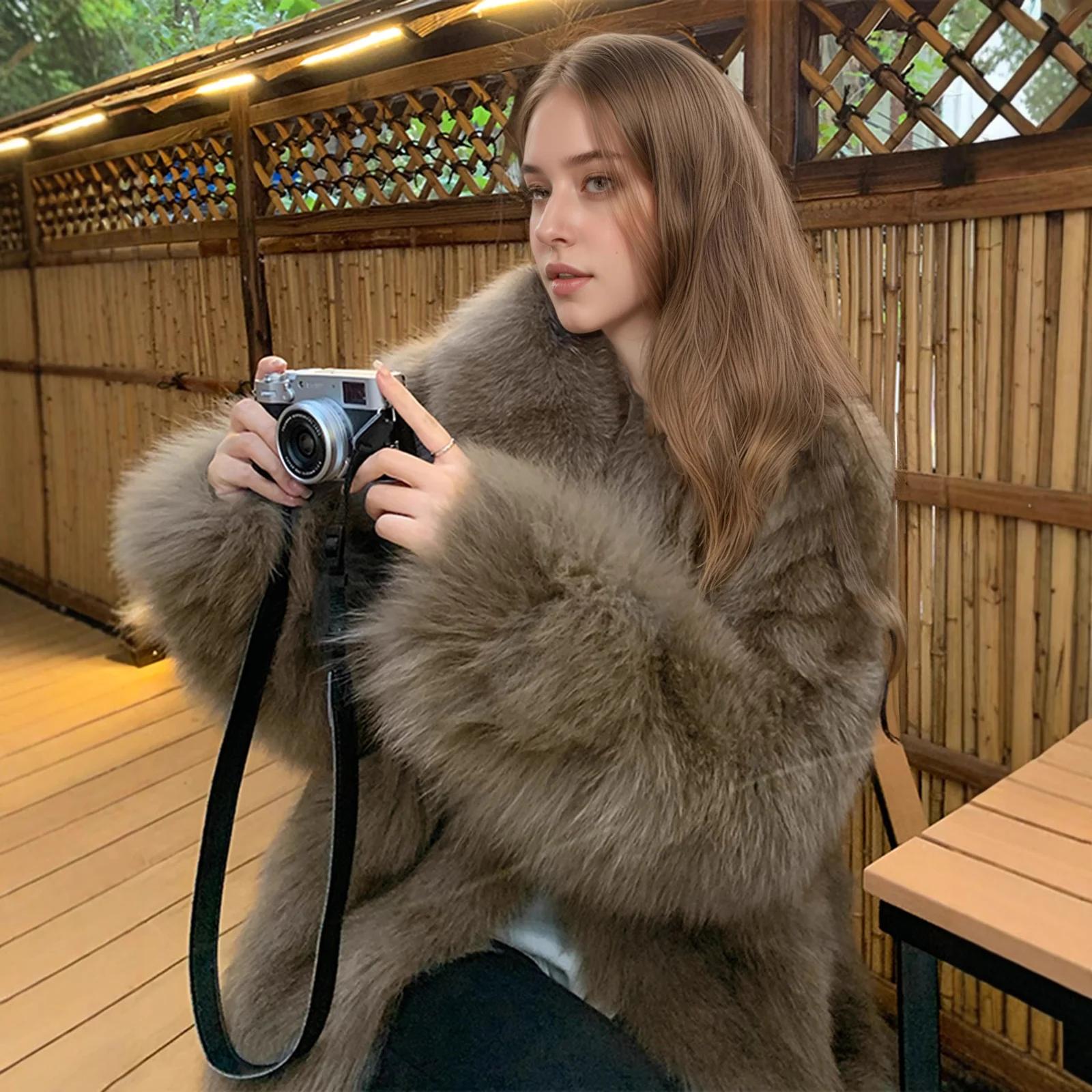 Fox Fur Style Coat Eco Friendly Faux Overcoat — image 3