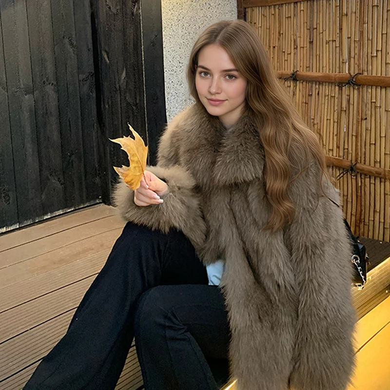 Fox Fur Style Coat Eco Friendly Faux Overcoat — image 1