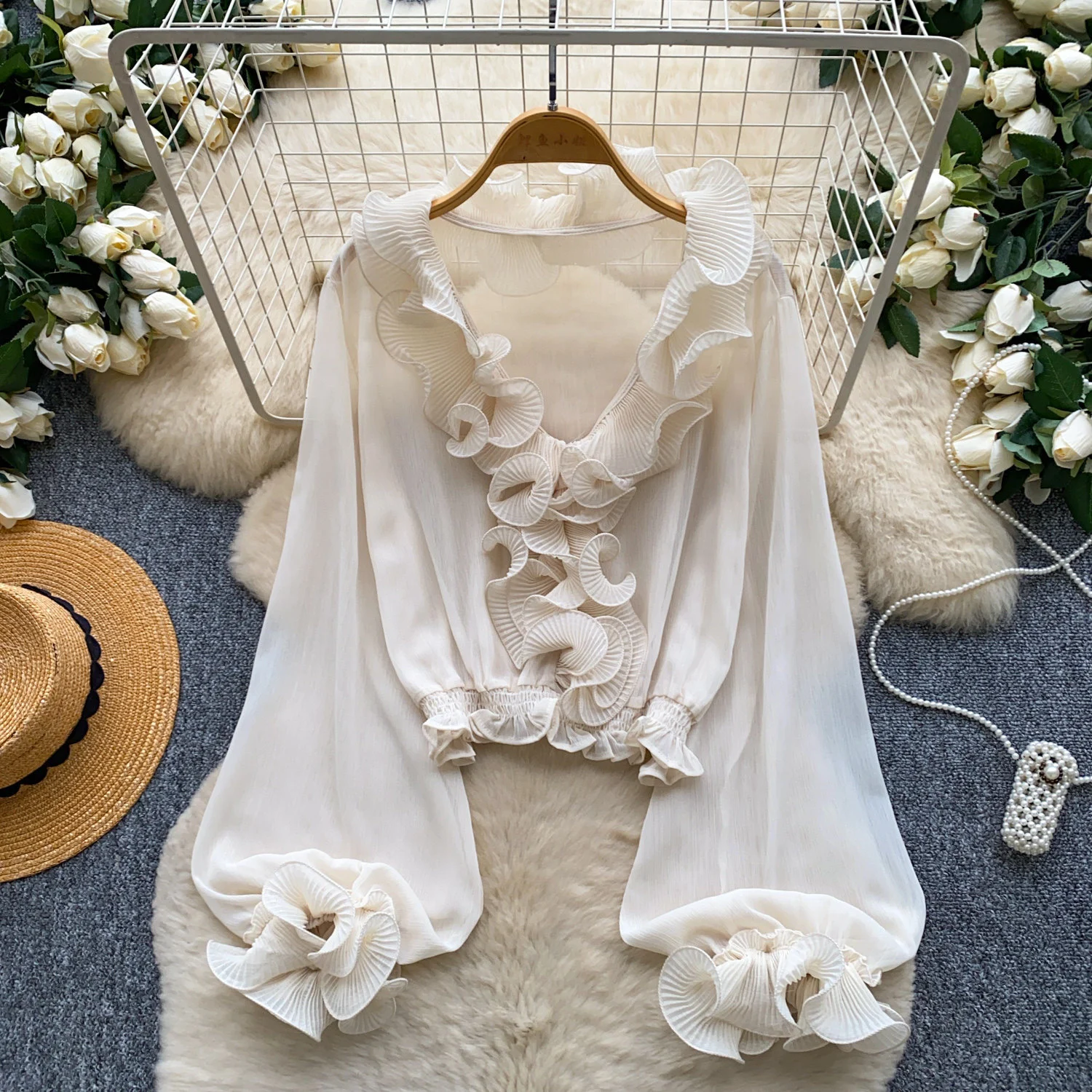 French Gentle Wind Ruffled Long Sleeves — image 5