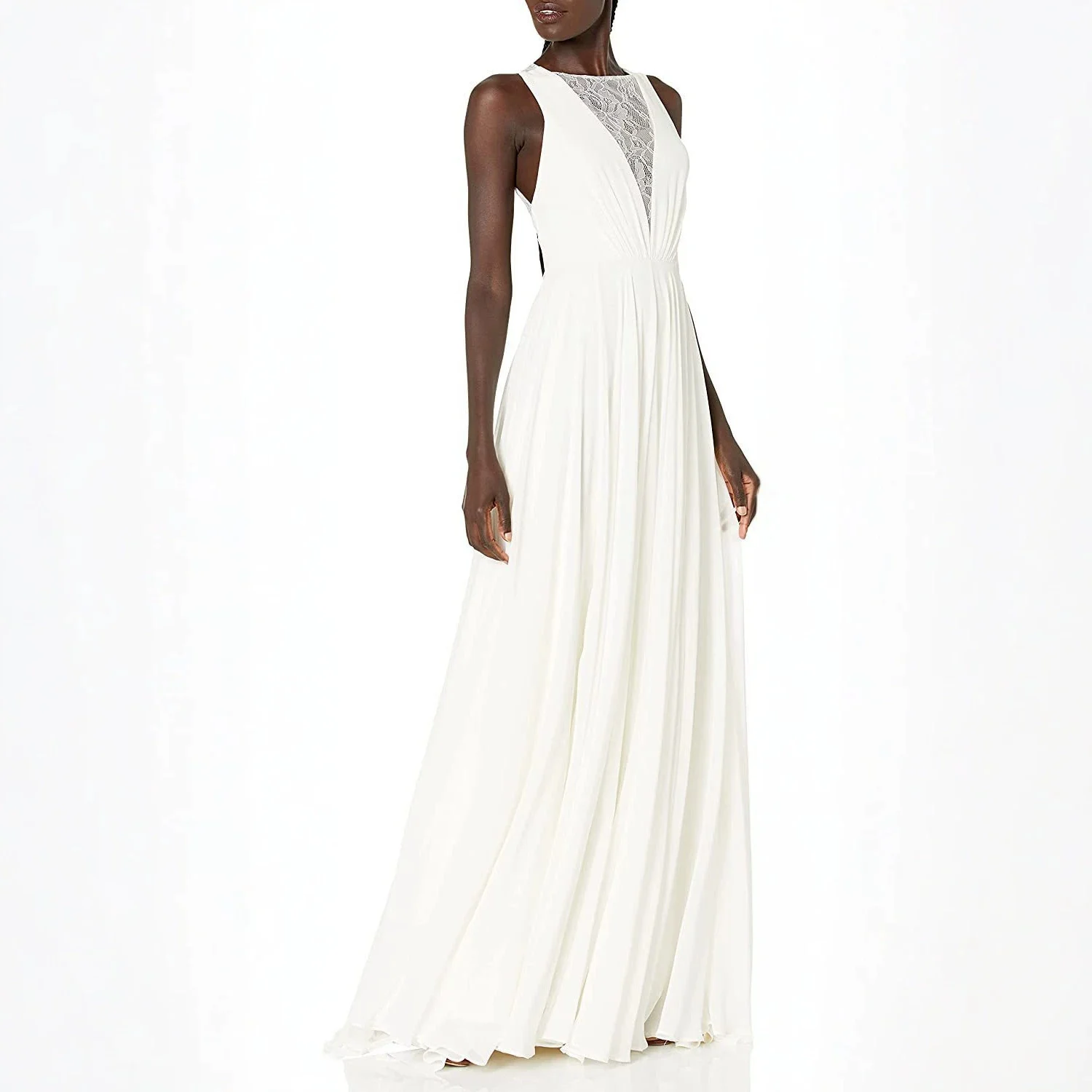 French-style Sleeveless Lace V-neck Light Wedding Dress With A Flowing Long Skirt — image 2