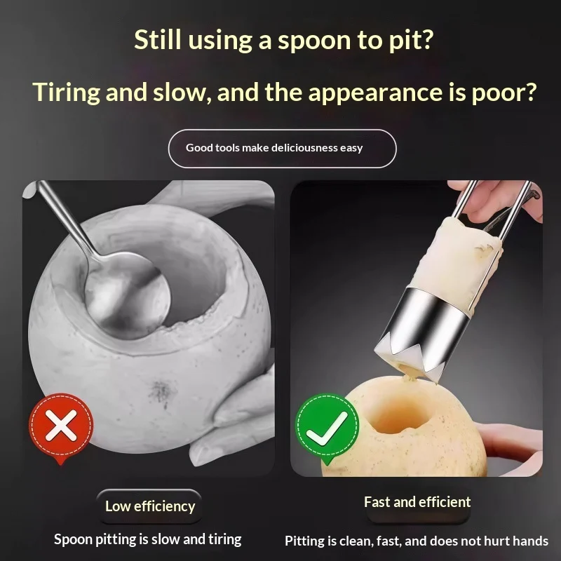 Fruit And Vegetable Corer Stainless Steel Core Remover Kitchen Pitting Tool — image 3